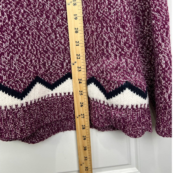 Old Navy Fair Isle Purple Long Sleeve Knitted Sweater Yellow White Green Top XL - Picture 7 of 7